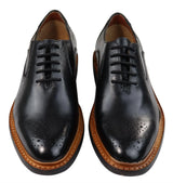 Muške brogue oxford cipele, smeđe, crne, s vezicama, kožne, Goodyear, s rubom