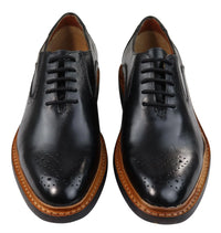 Muške brogue oxford cipele, smeđe, crne, s vezicama, kožne, Goodyear, s rubom