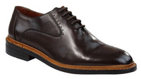 Muške brogue oxford cipele, smeđe crne, s vezicama, kožne, Goodyear, s rubom