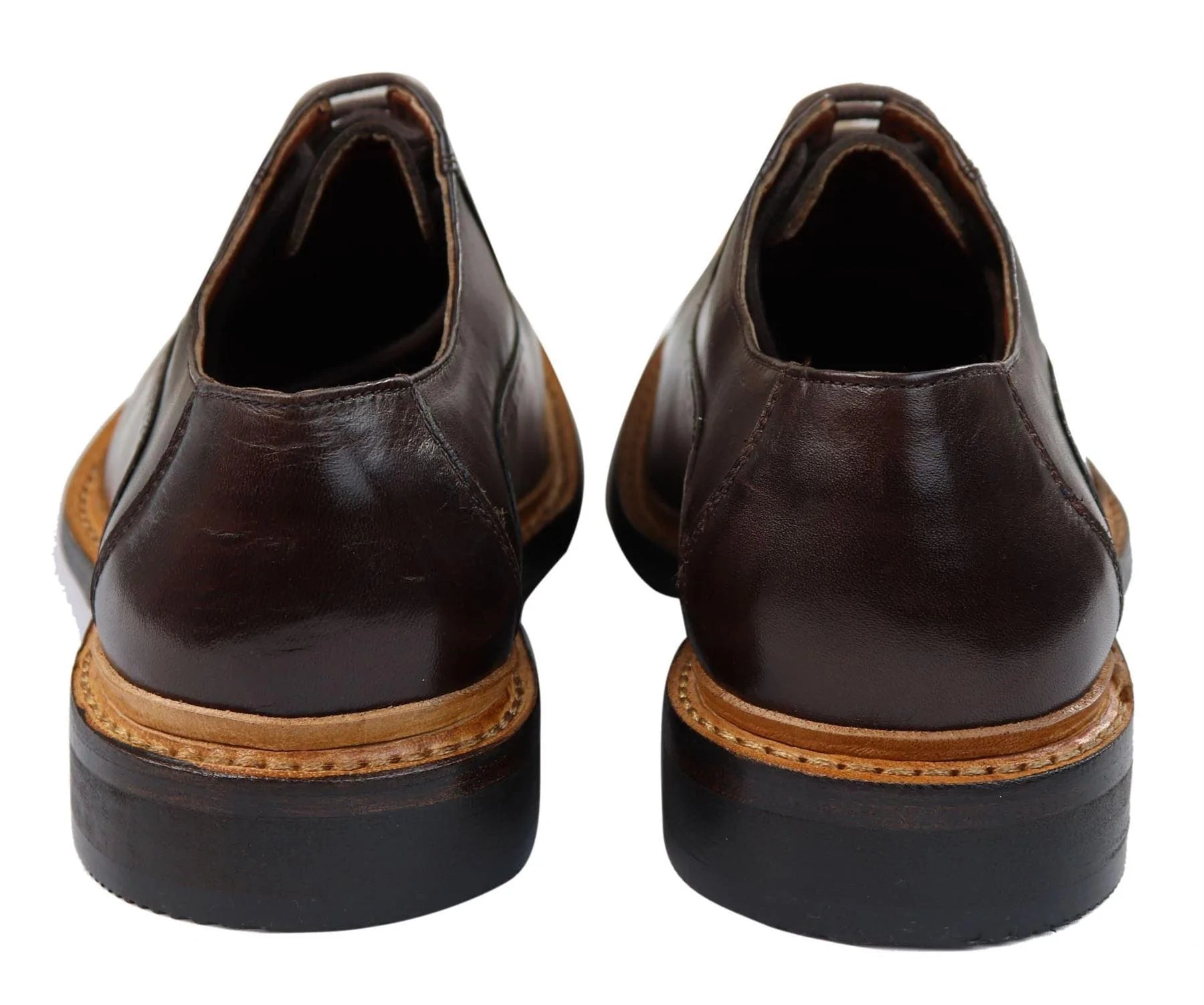 Muške brogue oxford cipele, smeđe crne, s vezicama, kožne, Goodyear, s rubom