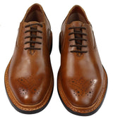 Muške brogue oxford cipele, smeđe, crne, s vezicama, kožne, Goodyear, s rubom