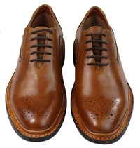 Muške brogue oxford cipele, smeđe, crne, s vezicama, kožne, Goodyear, s rubom