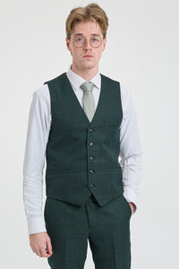 Muško odijelo od 3 dijela, tvid, maslinasto zeleno, krojeno, vjenčanje, Peaky Classic