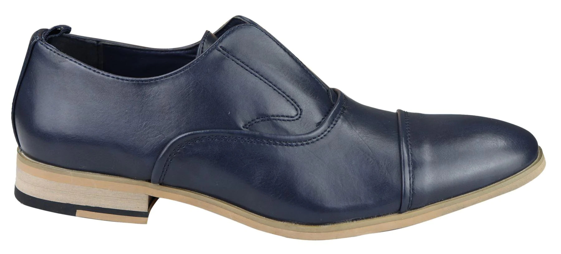 Muške bezrokavne cipele od prave kože, elegantne, formalne, tamnoplave, smeđe, za vjenčanje i ured, za zabavu