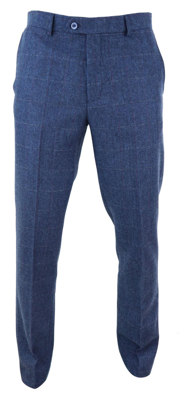 Muške plave karirane tvid hlače - Cavani Carnegi