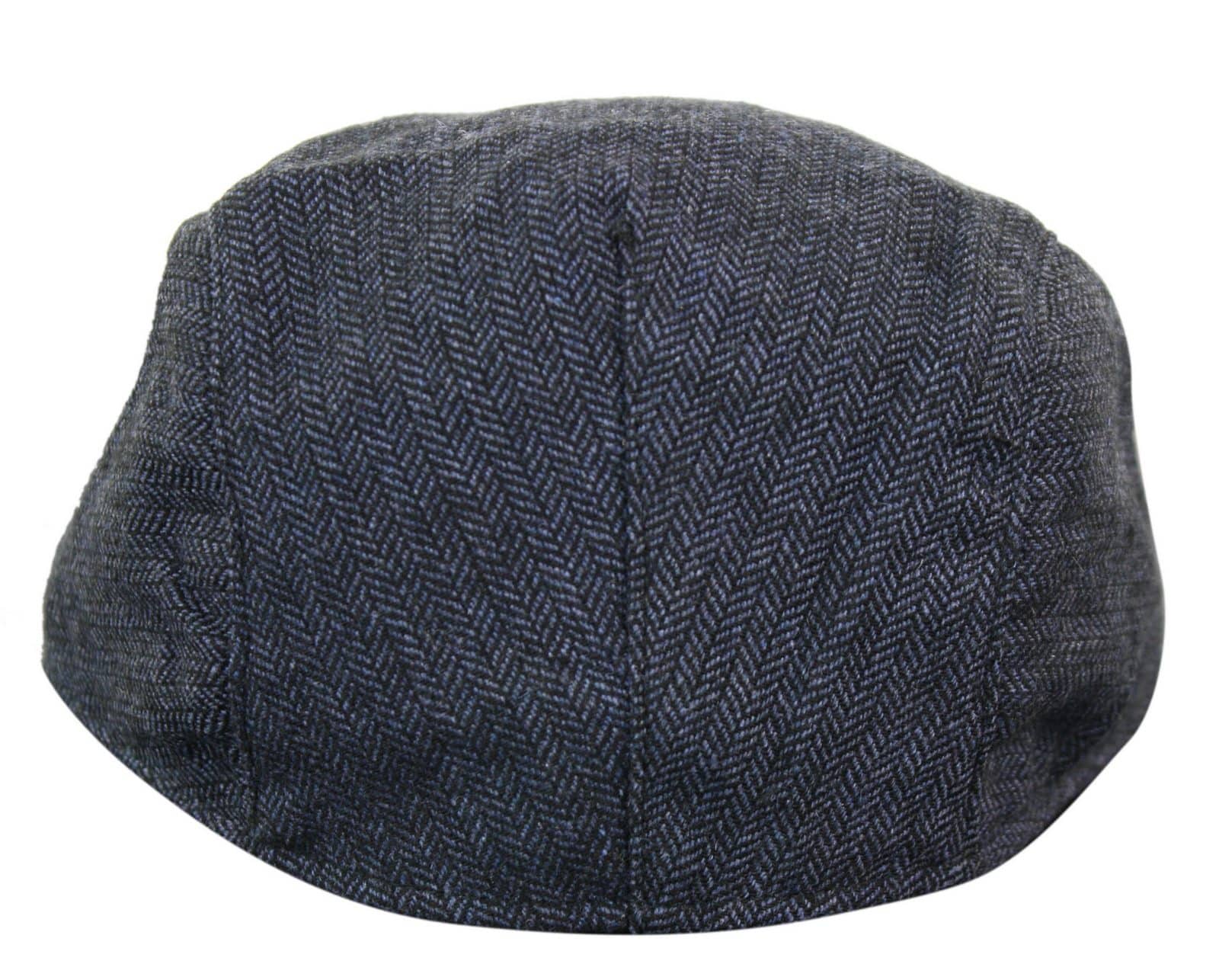 Cavani Martez šešir - Muški dedin šešir tamnoplave boje, ravna kapa, riblja kost, vintage retro Del Boy, klasični Gatsby, Peaky Blinders