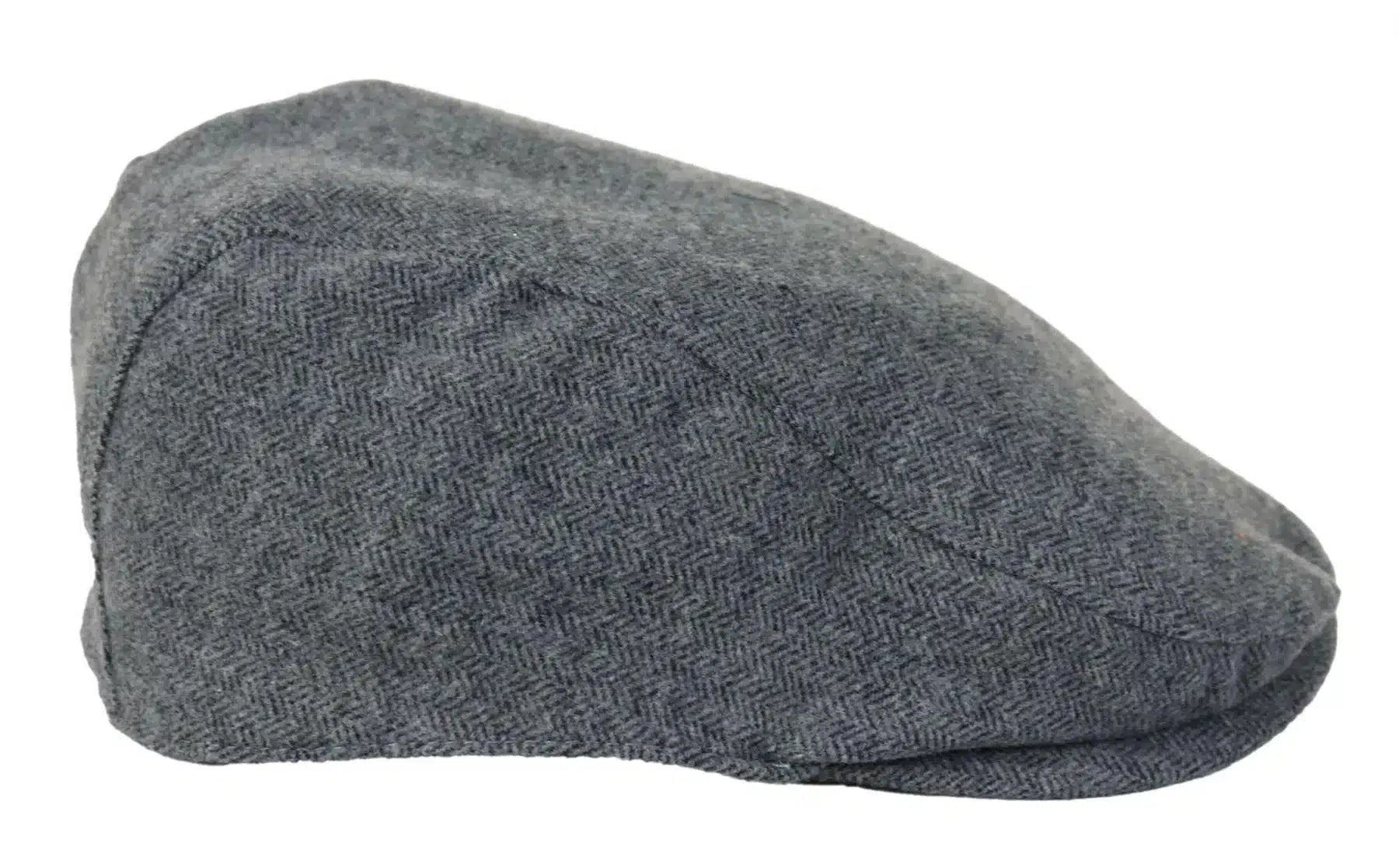 Muški šešir Baker Boy, 8 panela, Grandad Tweed, sivo-riblja boja, vintage