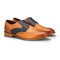 Muške smeđe tamnoplave smeđe crvene brogue cipele s vezicama, klasične vintage formalne, od prave kože