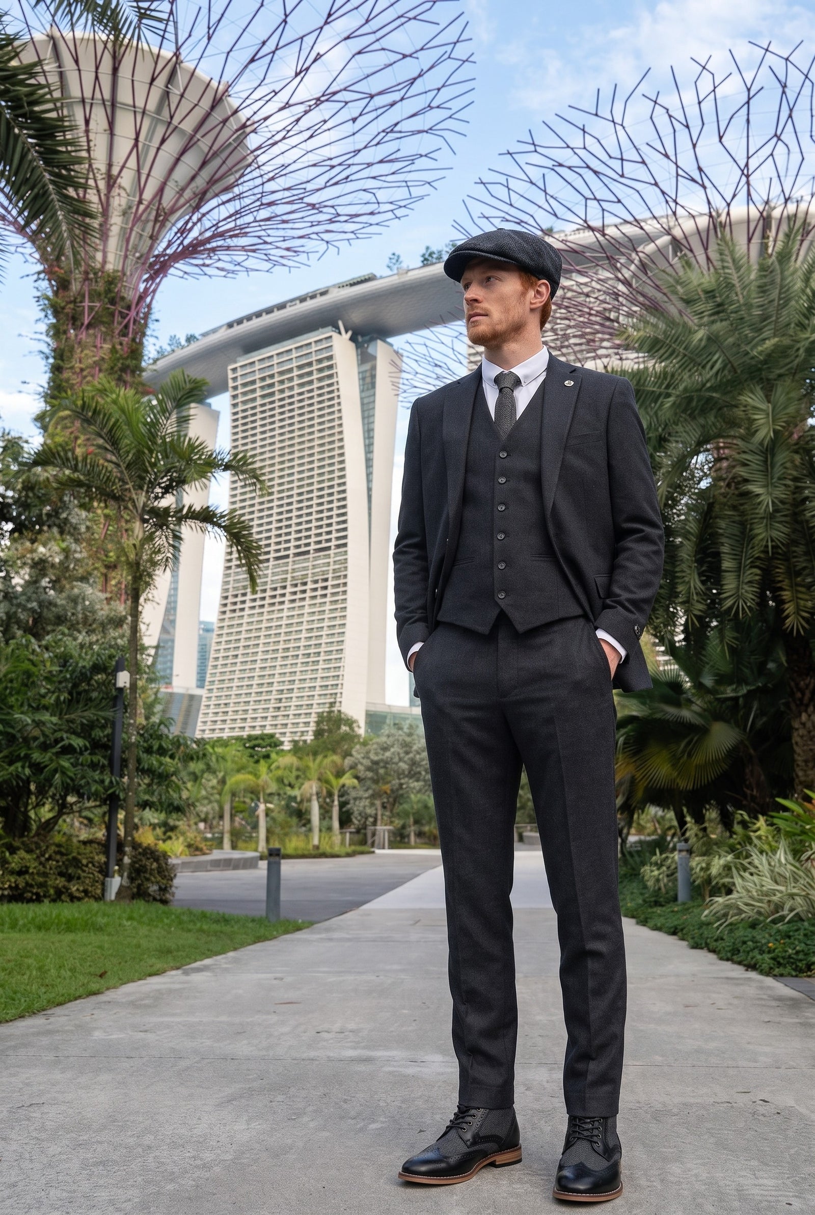 Look #883 styled with Muško crno vintage odijelo iz 1920-ih