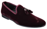 Elong dd0019 - Muške baršunaste cipele s resama i antilopom, elegantne i ležerne, boje vina i tamnoplave