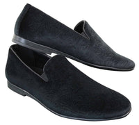 Elong DD0083 - Muške baršunaste cipele s paisley uzorkom, mokasinke, elegantne, ležerne, boje vina, tamnoplave, crne