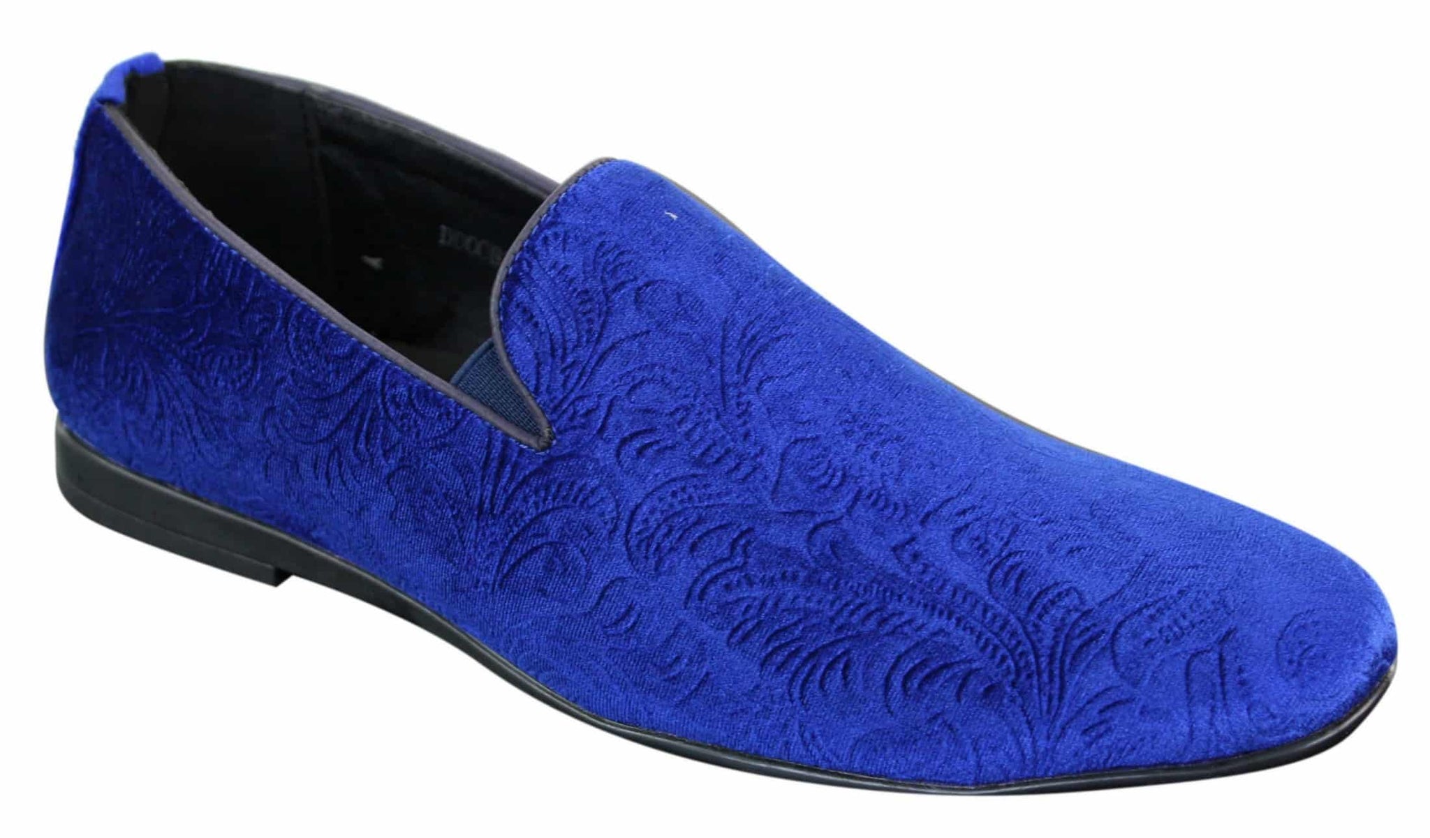 Elong DD0083 - Muške baršunaste cipele s paisley uzorkom, mokasinke, elegantne, ležerne, boje vina, tamnoplave, crne