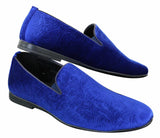 Elong DD0083 - Muške baršunaste cipele s paisley uzorkom, mokasinke, elegantne, ležerne, boje vina, tamnoplave, crne