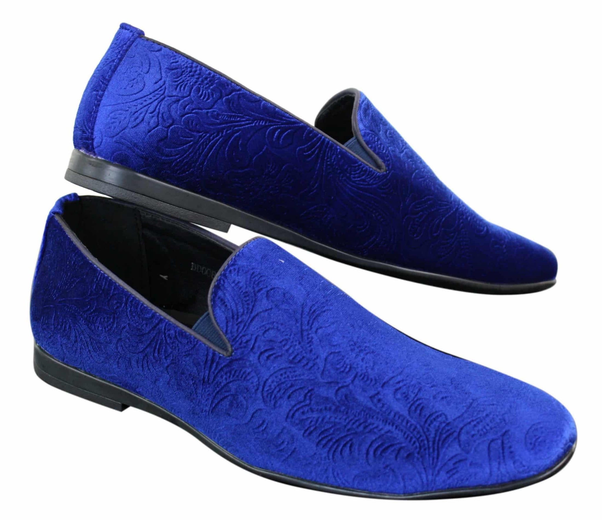 Elong DD0083 - Muške baršunaste cipele s paisley uzorkom, mokasinke, elegantne, ležerne, boje vina, tamnoplave, crne