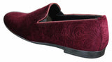 Elong DD0083 - Muške baršunaste cipele s paisley uzorkom, mokasinke, elegantne, ležerne, boje vina, tamnoplave, crne