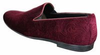 Elong DD0083 - Muške baršunaste cipele s paisley uzorkom, mokasinke, elegantne, ležerne, boje vina, tamnoplave, crne