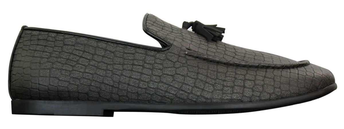 Elong DD0085 - Muške mokasine od zmijske krokodilske kože, PU, slip-on resicama, udobne vintage cipele