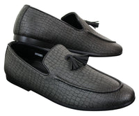 Elong DD0085 - Muške mokasine od zmijske krokodilske kože, PU, slip-on resicama, udobne vintage cipele