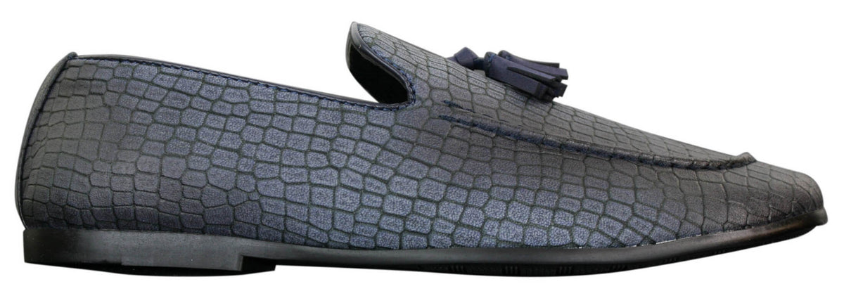 Elong DD0085 - Muške mokasine od zmijske krokodilske kože, PU, slip-on resicama, udobne vintage cipele