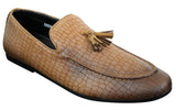 Elong DD0085 - Muške mokasine od zmijske krokodilske kože, PU, slip-on resicama, udobne vintage cipele