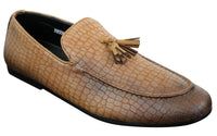 Elong DD0085 - Muške mokasine od zmijske krokodilske kože, PU, slip-on resicama, udobne vintage cipele