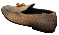 Elong DD0085 - Muške mokasine od zmijske krokodilske kože, PU, slip-on resicama, udobne vintage cipele