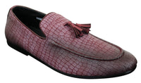 Elong DD0085 - Muške mokasine od zmijske krokodilske kože, PU, slip-on resicama, udobne vintage cipele
