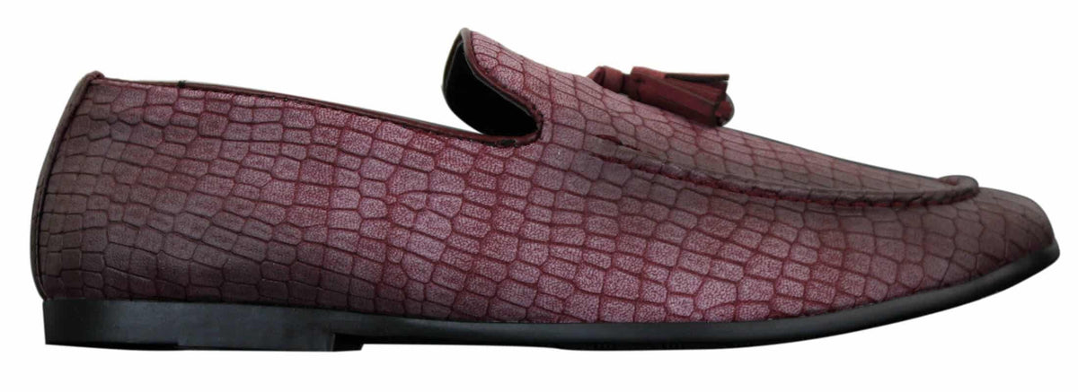 Elong DD0085 - Muške mokasine od zmijske krokodilske kože, PU, slip-on resicama, udobne vintage cipele