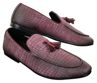Elong DD0085 - Muške mokasine od zmijske krokodilske kože, PU, slip-on resicama, udobne vintage cipele