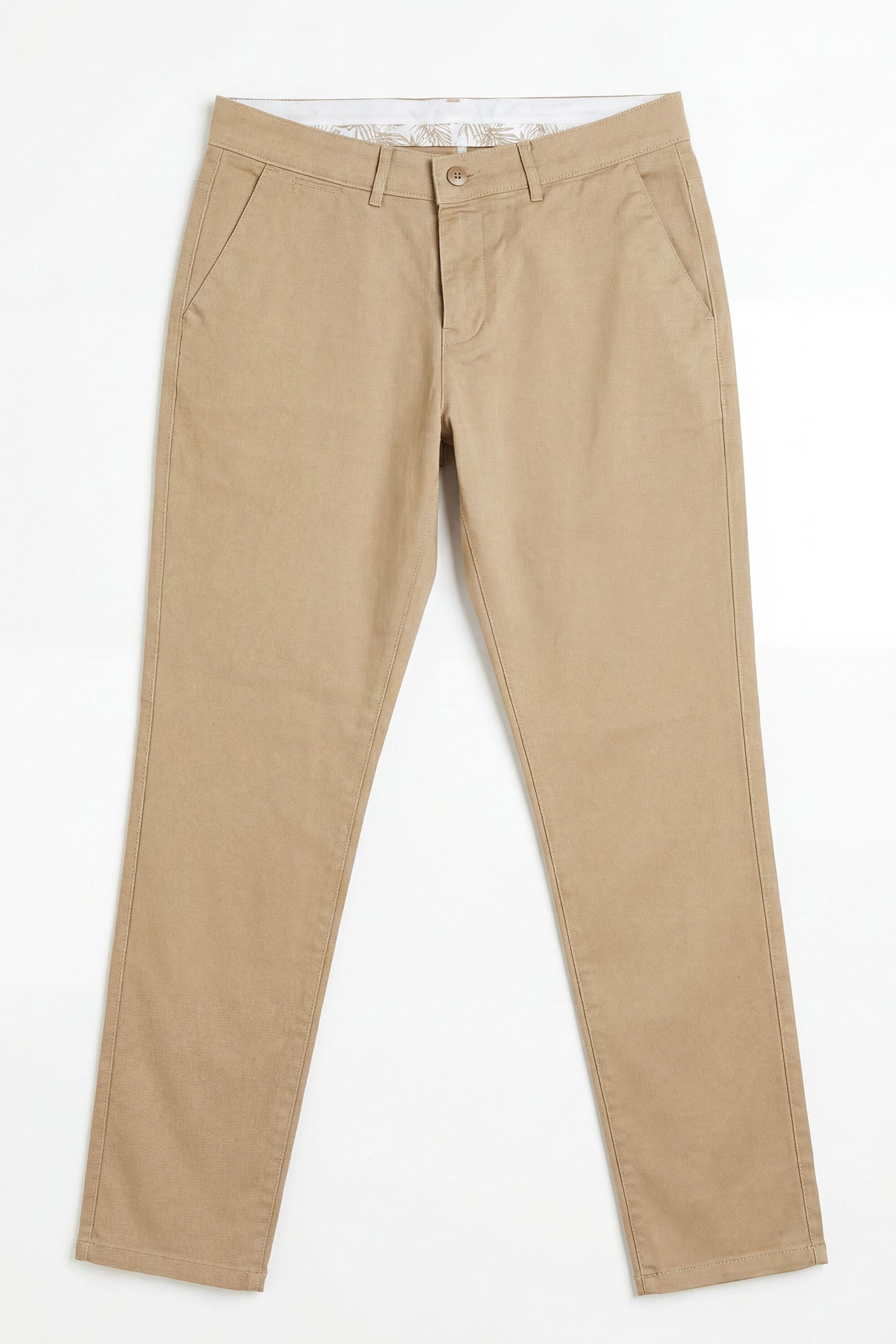 Muške kaki chino hlače od mješavine lana, tencel pamuk, ljetni materijal