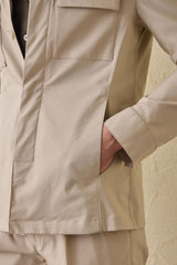 Muška bež jakna, lagana elegantna ležerna jakna od mješavine pamuka