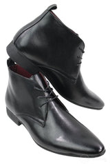 Muške crno-smeđe kožne gležnjače talijanske pametne Chesea slip-on cipele