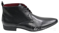 Muške crno-smeđe kožne gležnjače talijanske pametne Chesea slip-on cipele