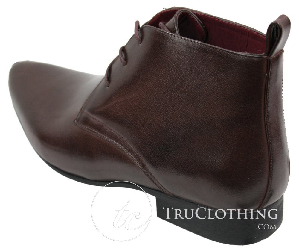 Muške crno-smeđe kožne gležnjače talijanske pametne Chesea slip-on cipele