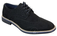 Elong EL0635 - Muške elegantne ležerne brogue cipele od brušene kože s nubukom