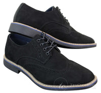 Elong EL0635 - Muške elegantne ležerne brogue cipele od brušene kože s nubukom