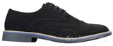 Elong EL0635 - Muške elegantne ležerne brogue cipele od brušene kože s nubukom