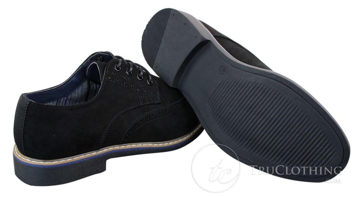 Elong EL0635 - Muške elegantne ležerne brogue cipele od brušene kože s nubukom