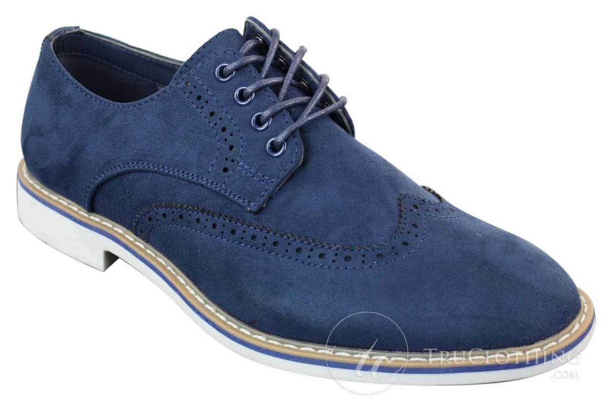 Elong EL0635 - Muške elegantne ležerne brogue cipele od brušene kože s nubukom