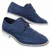 Elong EL0635 - Muške elegantne ležerne brogue cipele od brušene kože s nubukom