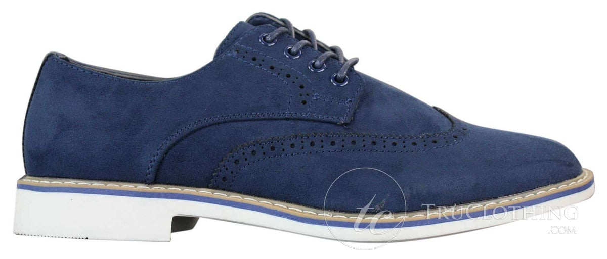 Elong EL0635 - Muške elegantne ležerne brogue cipele od brušene kože s nubukom
