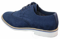 Elong EL0635 - Muške elegantne ležerne brogue cipele od brušene kože s nubukom