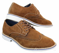 Elong EL0635 - Muške elegantne ležerne brogue cipele od brušene kože s nubukom