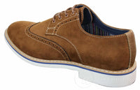 Elong EL0635 - Muške elegantne ležerne brogue cipele od brušene kože s nubukom