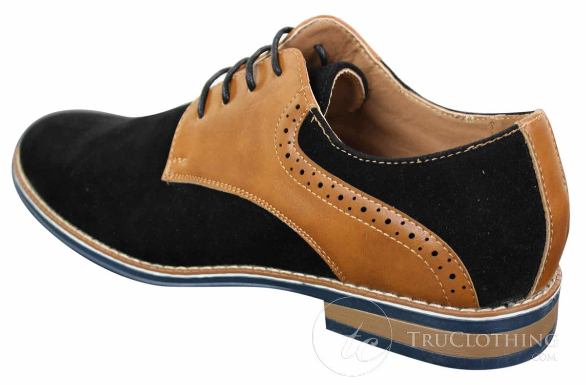 Elong K23 - Muške cipele s vezicama od brušene kože, elegantne, ležerne, smeđe, od poliuretana, udobne, s okruglim vrhom