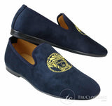 Fiorello HD0112-04 - Muške crne Iconic Medusa Slip-On mokasine Mokasine za vožnju od PU antilopa talijanskog porijekla