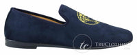 Fiorello HD0112-04 - Muške crne Iconic Medusa Slip-On mokasine Mokasine za vožnju od PU antilopa talijanskog porijekla