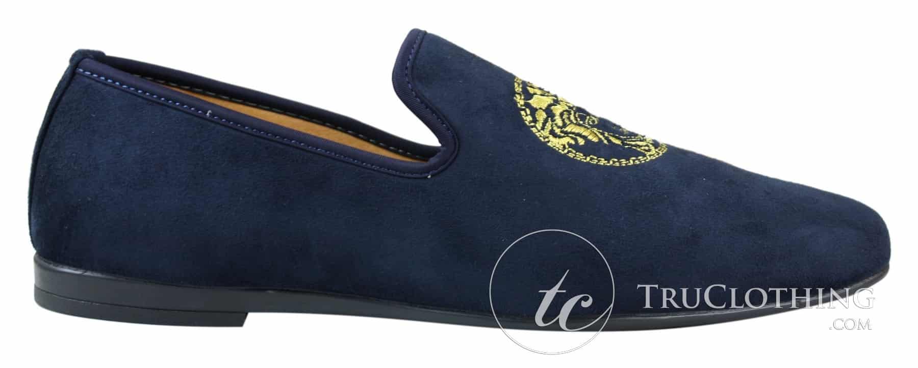 Fiorello HD0112-04 - Muške crne Iconic Medusa Slip-On mokasine Mokasine za vožnju od PU antilopa talijanskog porijekla