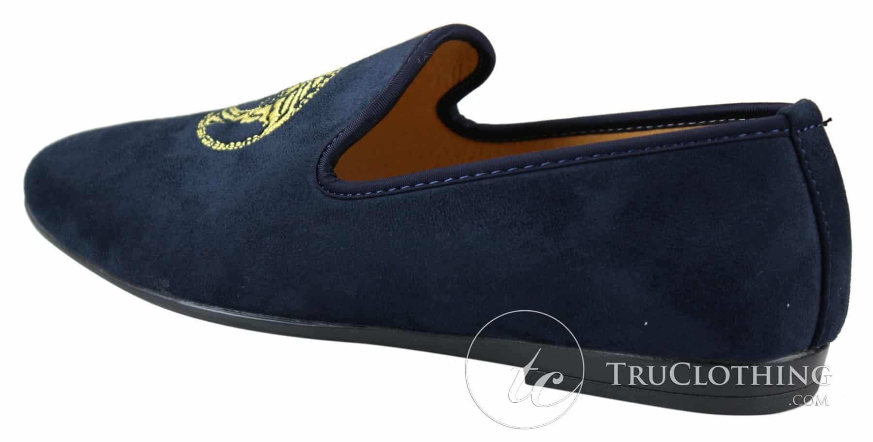 Fiorello HD0112-04 - Muške crne Iconic Medusa Slip-On mokasine Mokasine za vožnju od PU antilopa talijanskog porijekla