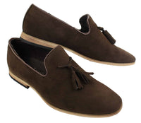 Muške mokasine od brušene kože, slip-on cipele s resama, kožne, crne, udobne